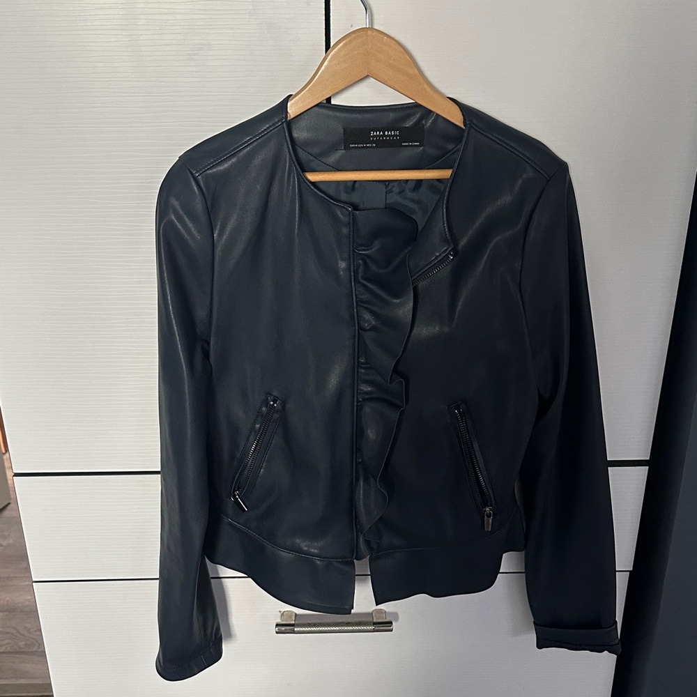 Zara Midnight Leather Jacket for Women